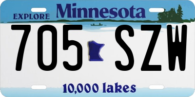 MN license plate 705SZW