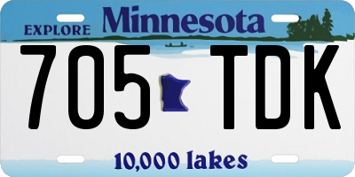 MN license plate 705TDK