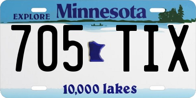 MN license plate 705TIX