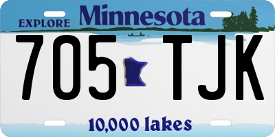 MN license plate 705TJK