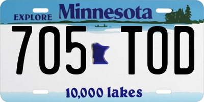 MN license plate 705TOD