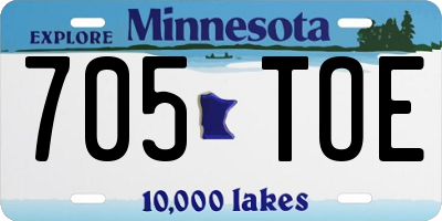 MN license plate 705TOE