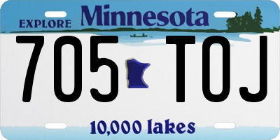 MN license plate 705TOJ
