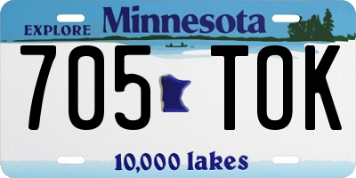 MN license plate 705TOK