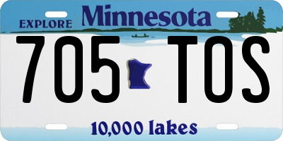 MN license plate 705TOS