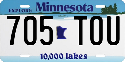 MN license plate 705TOU
