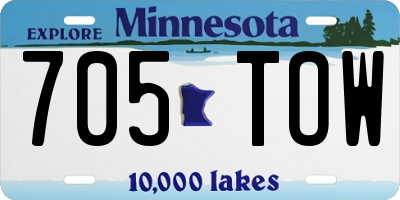 MN license plate 705TOW