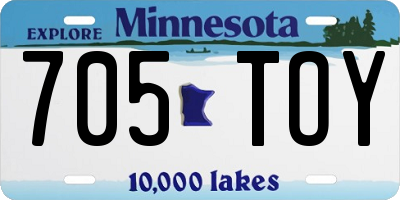 MN license plate 705TOY