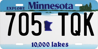 MN license plate 705TQK
