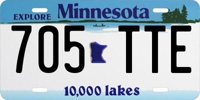 MN license plate 705TTE