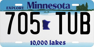 MN license plate 705TUB
