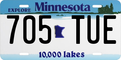 MN license plate 705TUE