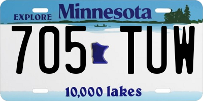 MN license plate 705TUW