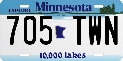 MN license plate 705TWN