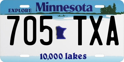 MN license plate 705TXA