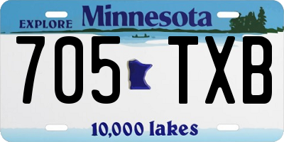 MN license plate 705TXB