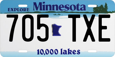 MN license plate 705TXE