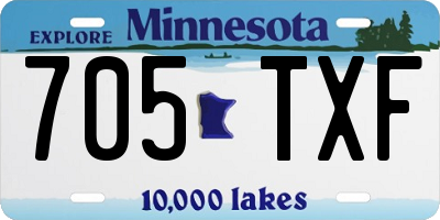 MN license plate 705TXF