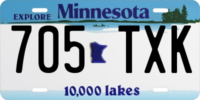 MN license plate 705TXK