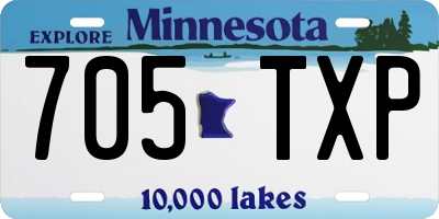 MN license plate 705TXP