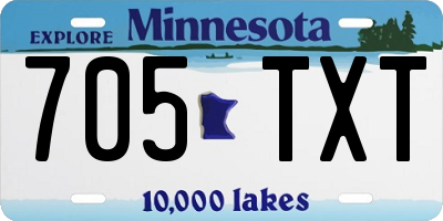 MN license plate 705TXT