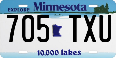 MN license plate 705TXU