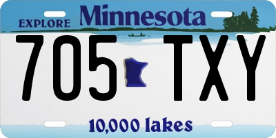 MN license plate 705TXY