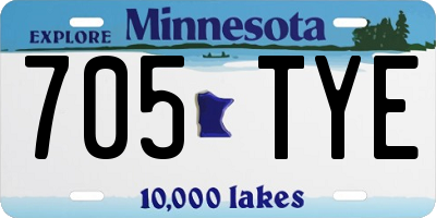 MN license plate 705TYE