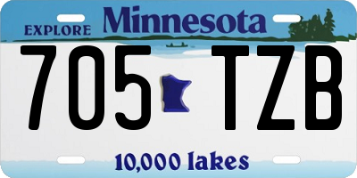 MN license plate 705TZB