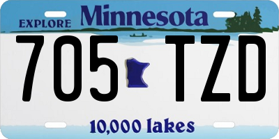 MN license plate 705TZD