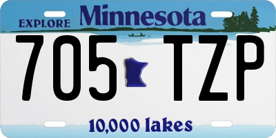 MN license plate 705TZP