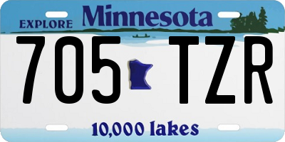 MN license plate 705TZR