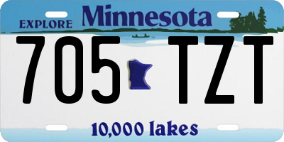 MN license plate 705TZT
