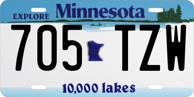 MN license plate 705TZW