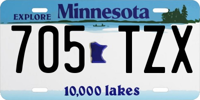 MN license plate 705TZX