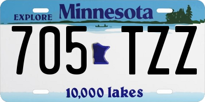 MN license plate 705TZZ