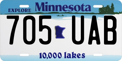 MN license plate 705UAB