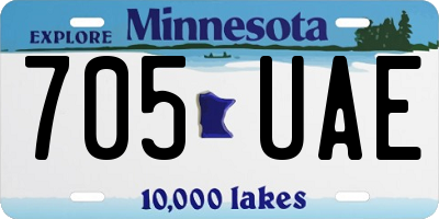 MN license plate 705UAE