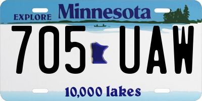 MN license plate 705UAW
