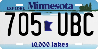 MN license plate 705UBC