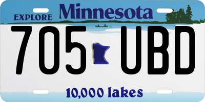 MN license plate 705UBD