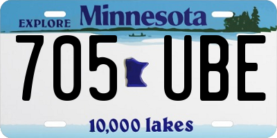 MN license plate 705UBE