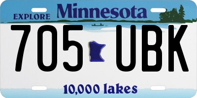 MN license plate 705UBK