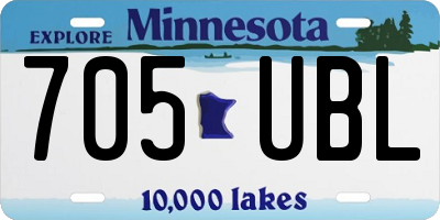 MN license plate 705UBL