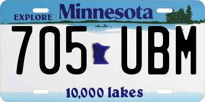 MN license plate 705UBM