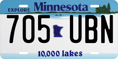 MN license plate 705UBN