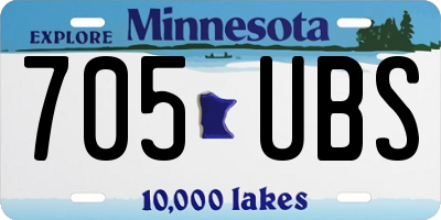 MN license plate 705UBS