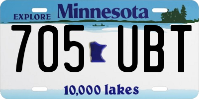 MN license plate 705UBT