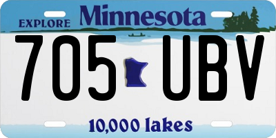 MN license plate 705UBV