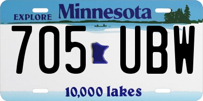 MN license plate 705UBW